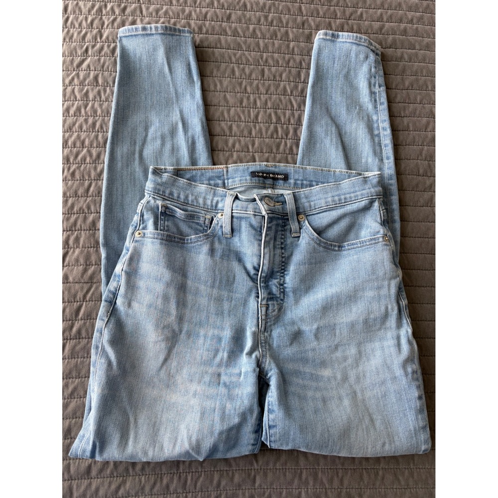 Lucky Brand Bridgette High Rise Skinny Jeans Light Wash Blue Denim 6 28R - Picture 10 of 11